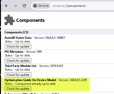 update this component